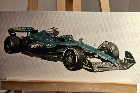 Aston Martin F1 Car for 2025 Watercolour painting