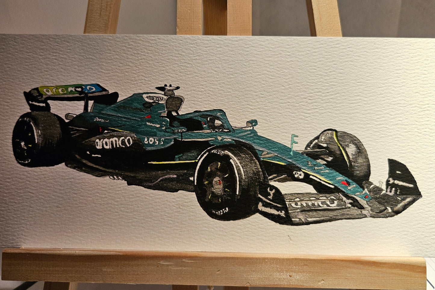 Aston Martin F1 Car for 2025 Watercolour painting