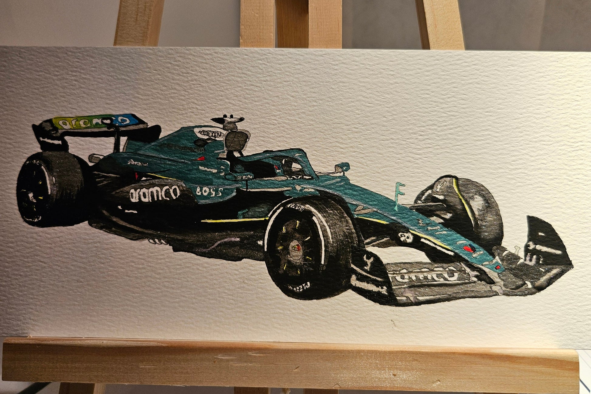 Aston Martin F1 Car for 2025 Watercolour painting