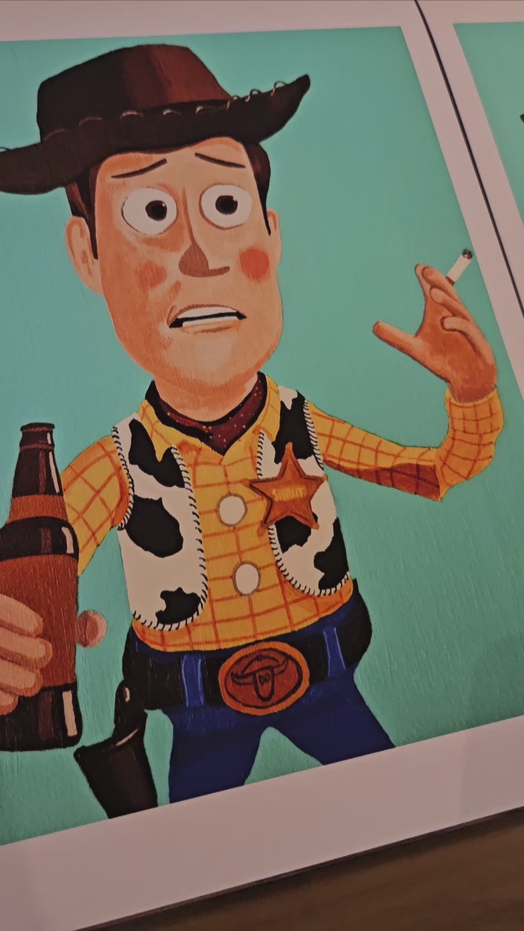 10 Prints of Woody from Toy Story. Signed limited edition giclee prints.
